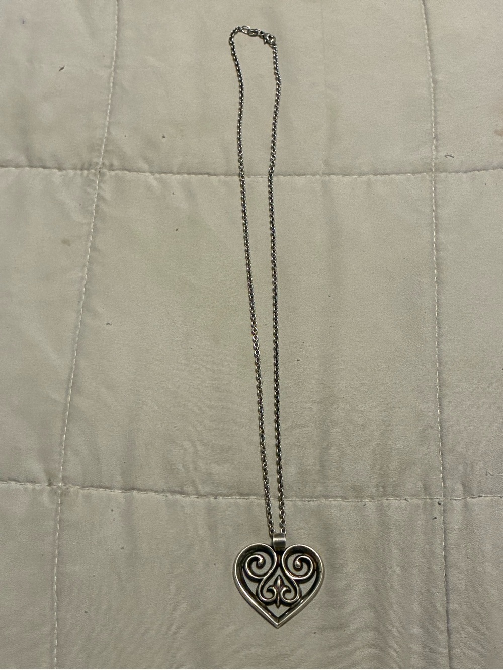 James Avery retired Open Scroll French Heart Pendant